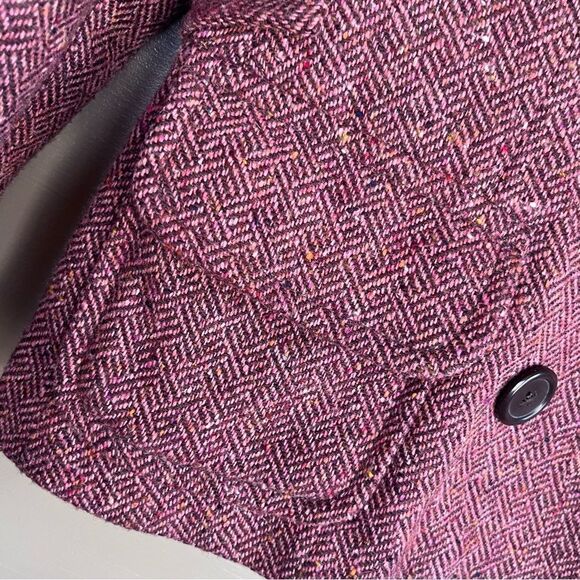 GAP Rust colored Herringbone Tweed Wool Blend Cropped Pea Coat 6 Small - Picture 3 of 10